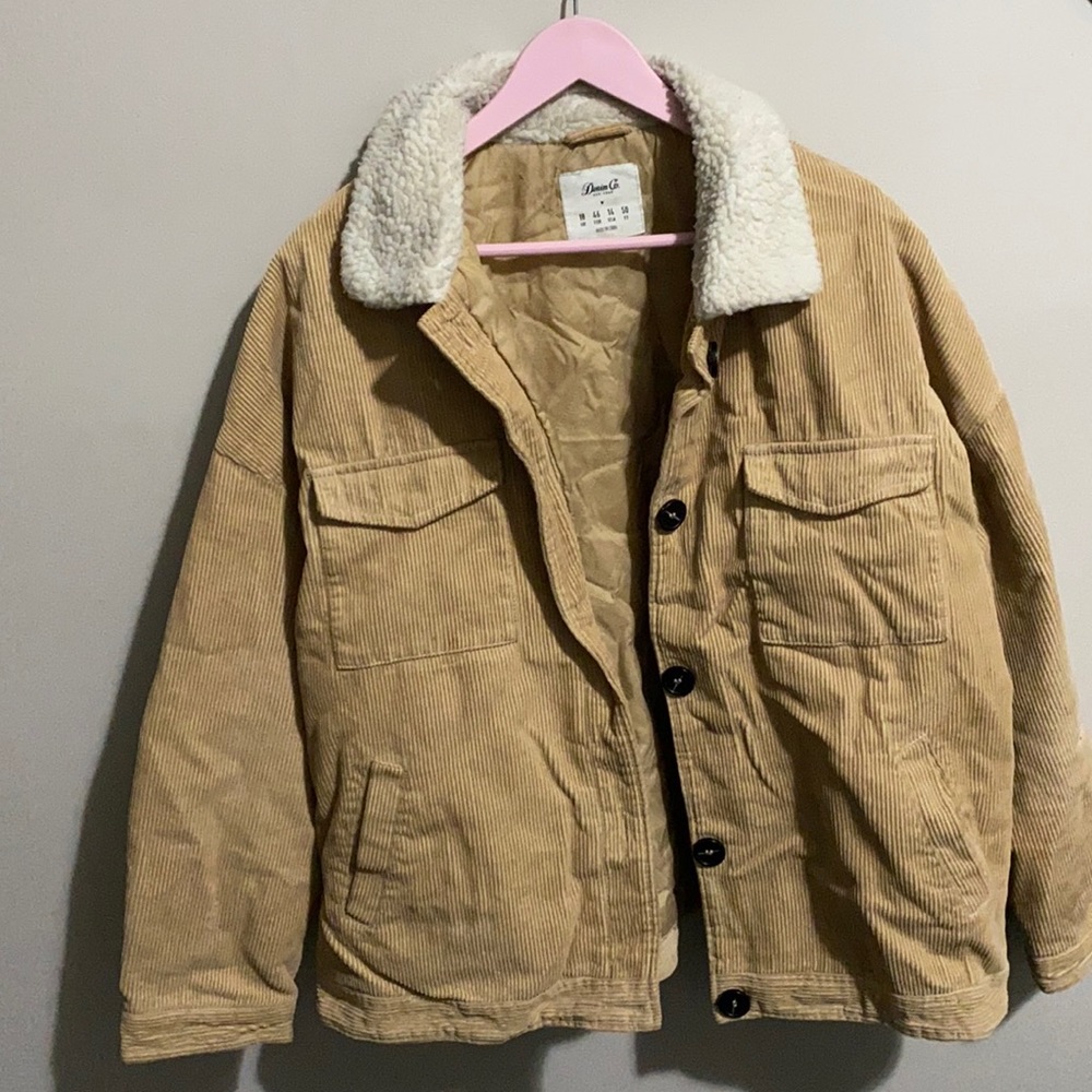 Corduroys Fur Collar Jacket